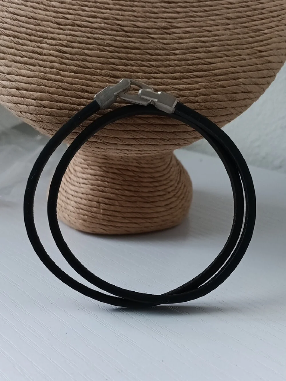 David Yurman Men's Black Steamline Sterling Silver Leather Wrap Bracelet
